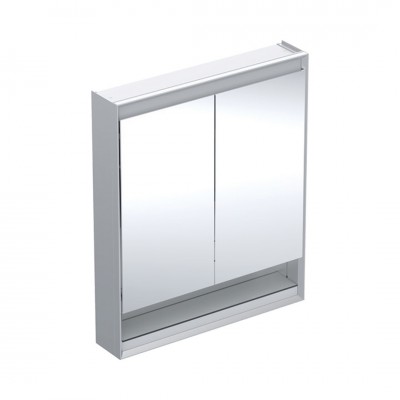 Geberit One ComfortLight szafka 75 cm z lustrem i wnęką 2 drzwi wisząca aluminium anodyzowane 505.832.00.1