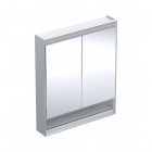 Geberit One ComfortLight szafka 75 cm z lustrem i wnęką 2 drzwi wisząca aluminium anodyzowane 505.832.00.1
