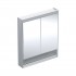 Geberit One ComfortLight szafka 75 cm z lustrem i wnęką 2 drzwi wisząca aluminium anodyzowane 505.832.00.1