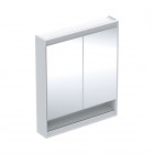 Geberit One ComfortLight szafka 75 cm z lustrem i wnęką 2 drzwi wisząca biała 505.832.00.2