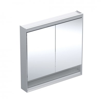 Geberit One ComfortLight szafka 90 cm z lustrem i wnęką 2 drzwi wisząca aluminium anodyzowane 505.833.00.1