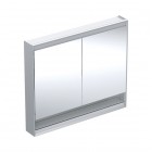 Geberit One ComfortLight szafka 105 cm z lustrem i wnęką 2 drzwi wisząca aluminium anodyzowane 505.834.00.1