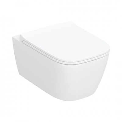 Geberit Smyle Square miska WC z deską wolnoopadającą wisząca bez kołnierza ze spłukiwaniem wirowym biały połysk 503.171.00.1