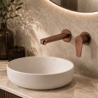 Gedy Como bateria umywalkowa podtynkowa wylewka 18 cm miedź szczotkowana MXCO07-82