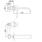 Kohlman Axis bateria umywalkowa podtynkowa 2-otworowa wylewka 17 cm QW180N