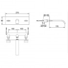 Kohlman Axis bateria umywalkowa podtynkowa 3-otworowa wylewka 17 cm QW195N