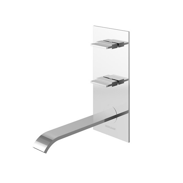 Kohlman Axis bateria umywalkowa podtynkowa 3-otworowa wylewka 17 cm QW196N