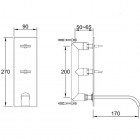 Kohlman Axis bateria umywalkowa podtynkowa 3-otworowa wylewka 17 cm QW196N