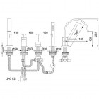 Kohlman Axis bateria wannowa stojąca 4-otworowa QB244N