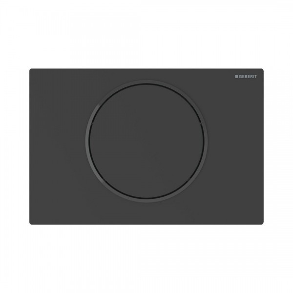 Geberit Sigma10 system spłukiwania WC z przyciskiem zasilanie bateryjne do poręczy Bluetooth® czarny mat 115.706.16.6