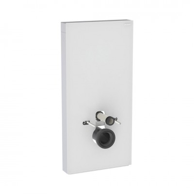 Geberit Monolith moduł sanitarny do miski WC wiszącej szkło satynowe białe/aluminium 131.021.TD.5