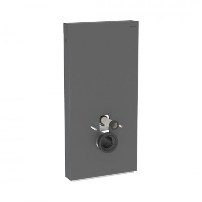 Geberit Monolith Plus moduł sanitarny z podświetleniem do miski WC wiszącej szkło satynowe czarne/czarny aluminium 131.222.CD.7