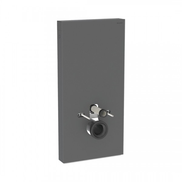 Geberit Monolith Plus moduł sanitarny z podświetleniem do miski WC wiszącej szkło satynowe czarne/czarny aluminium 131.221.CD.7