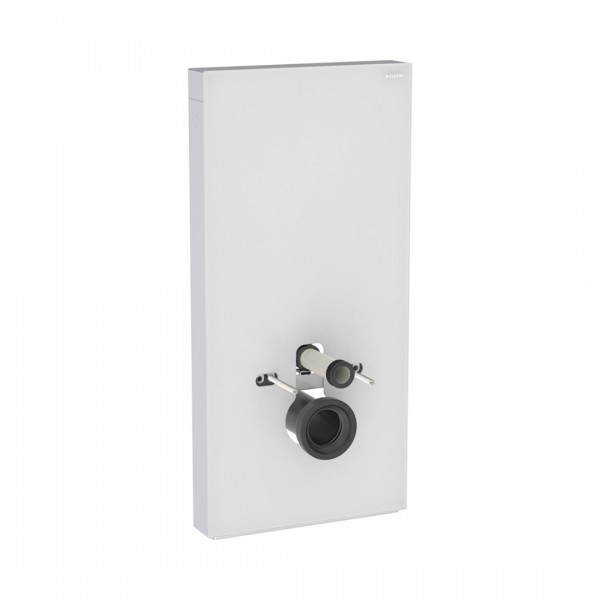Geberit Monolith Plus moduł sanitarny z podświetleniem do miski WC wiszącej szkło satynowe białe/aluminium 131.221.TD.7