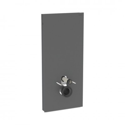 Geberit Monolith moduł sanitarny do miski WC wiszącej H114 szkło satynowe czarne/czarny aluminium 131.031.CD.5
