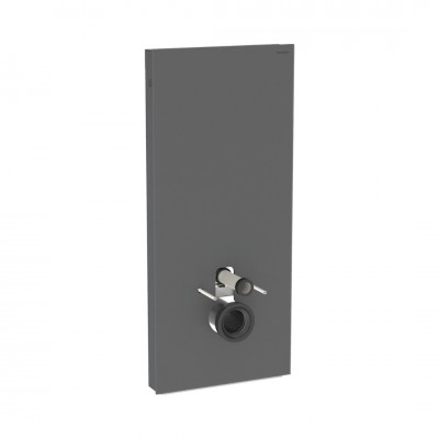 Geberit Monolith Plus moduł sanitarny do miski WC wiszącej H114 szkło satynowe czarne/czarny aluminium 131.231.CD.7