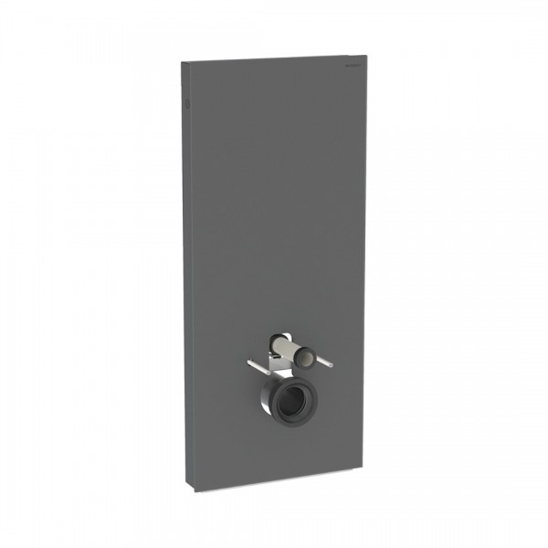 Geberit Monolith Plus moduł sanitarny do miski WC wiszącej H114 szkło satynowe czarne/czarny aluminium 131.231.CD.7