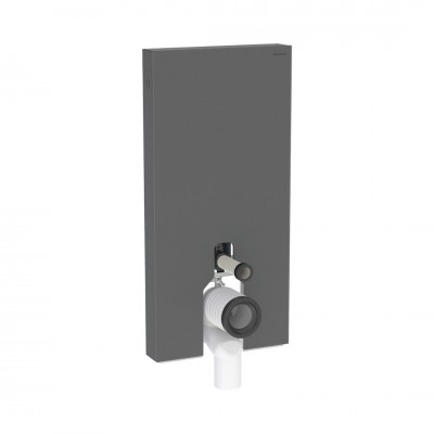 Geberit Monolith moduł sanitarny do miski WC stojącej szkło satynowe czarne/czarny aluminium 131.003.CD.5