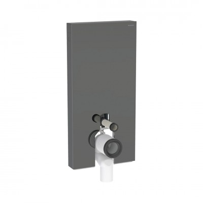 Geberit Monolith Plus moduł sanitarny z podświetleniem do miski WC stojącej szkło lava/czarny aluminium 131.203.JK.7