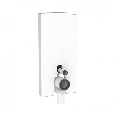 Geberit Monolith Plus moduł sanitarny z podświetleniem do miski WC stojącej szkło białe/aluminium 131.203.SI.7