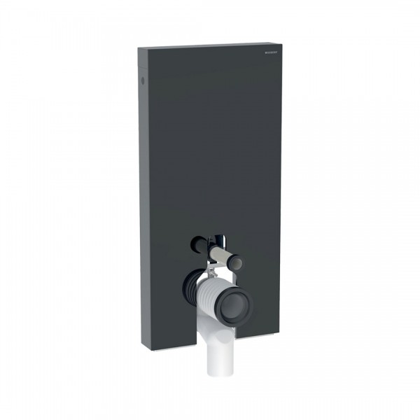 Geberit Monolith Plus moduł sanitarny z podświetleniem do miski WC stojącej szkło czarne/czarny aluminium 131.203.SJ.7