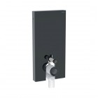 Geberit Monolith Plus moduł sanitarny z podświetleniem do miski WC stojącej szkło czarne/czarny aluminium 131.203.SJ.7