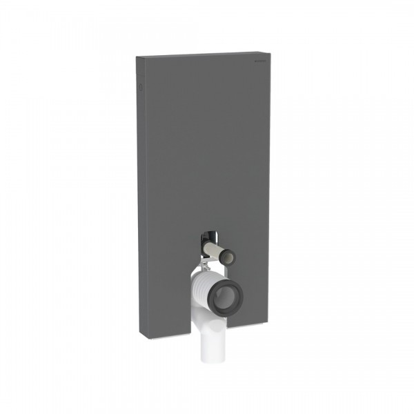 Geberit Monolith Plus moduł sanitarny z podświetleniem do miski WC stojącej szkło satynowe czarne/czarny aluminium 131.202.CD.7