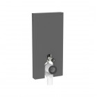 Geberit Monolith Plus moduł sanitarny z podświetleniem do miski WC stojącej szkło satynowe czarne/czarny aluminium 131.202.CD.7