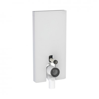 Geberit Monolith Plus moduł sanitarny z podświetleniem do miski WC stojącej szkło satynowe białe/aluminium 131.202.TD.7