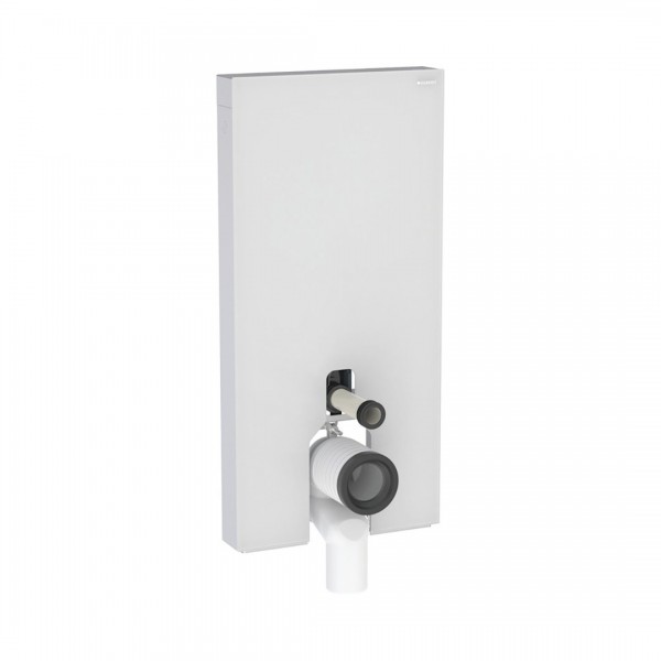 Geberit Monolith Plus moduł sanitarny z podświetleniem do miski WC stojącej szkło satynowe białe/aluminium 131.202.TD.7