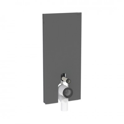 Geberit Monolith moduł sanitarny do miski WC stojącej H114 szkło satynowe czarne/czarny aluminium 131.033.CD.5