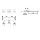 Kohlman Nexen bateria umywalkowa podtynkowa 3-otworowa wylewka 17 cm QW190U