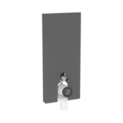 Geberit Monolith Plus moduł sanitarny do miski WC stojącej H114 szkło satynowe czarne/czarny aluminium 131.233.CD.7