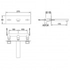 Kohlman Nexen bateria umywalkowa podtynkowa 3-otworowa wylewka 17 cm QW195U