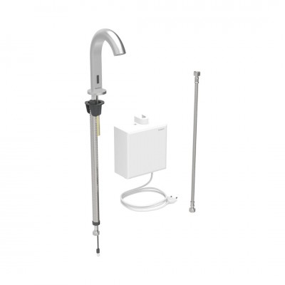 Geberit Piave bateria elektroniczna umywalkowa do wody zmieszanej zasilanie sieciowe imitacja stali nierdzewnej 116.161.SN.1