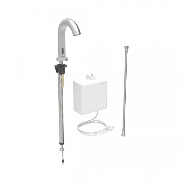 Geberit Piave bateria elektroniczna umywalkowa do wody zmieszanej zasilanie sieciowe imitacja stali nierdzewnej 116.161.SN.1