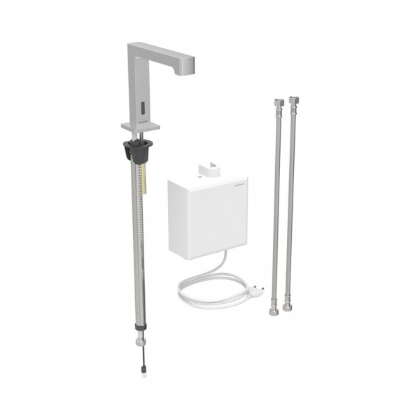 Geberit Piave bateria elektroniczna umywalkowa z mieszaczem termostatycznym zasilanie sieciowe stal 116.177.SN.1