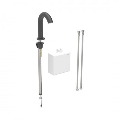 Geberit Piave bateria elektroniczna umywalkowa z mieszaczem termostatycznym zasilanie bateryjne czarny mat 116.168.14.1