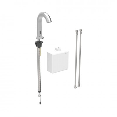 Geberit Piave bateria elektroniczna umywalkowa z mieszaczem termostatycznym zasilanie bateryjne stal 116.168.SN.1