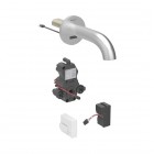 Geberit Piave bateria elektroniczna umywalkowa ścienna wylewka 17 cm z mieszaczem zasilanie sieciowe stal 116.262.SN.1
