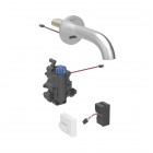 Geberit Piave bateria elektroniczna umywalkowa ścienna wylewka 17 cm z mieszaczem zasilanie sieciowe stal 116.267.SN.1