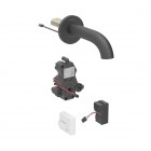 Geberit Piave bateria elektroniczna umywalkowa ścienna wylewka 22 cm do wody zmieszanej zasilanie sieciowe czarna 116.281.14.1