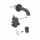 Geberit Piave bateria elektroniczna umywalkowa ścienna wylewka 22 cm z mieszaczem zasilanie sieciowe czarny mat 116.287.14.1