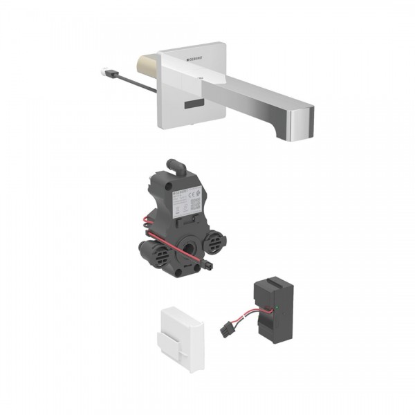 Geberit Brenta bateria elektroniczna umywalkowa ścienna wylewka 17 cm do wody zmieszanej zasilanie sieciowe chrom 116.271.21.1