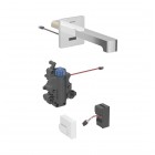 Geberit Brenta bateria elektroniczna umywalkowa ścienna wylewka 17 cm z mieszaczem zasilanie sieciowe chrom 116.277.21.1
