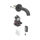 Geberit Piave bateria elektroniczna umywalkowa ścienna wylewka 17 cm z mieszaczem zasilanie bateryjne czarny mat 116.264.14.1