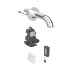 Geberit Piave bateria elektroniczna umywalkowa ścienna wylewka 17 cm z mieszaczem zasilanie bateryjne chrom 116.264.21.1