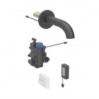 Geberit Piave bateria elektroniczna umywalkowa ścienna wylewka 17 cm z mieszaczem zasilanie bateryjne czarny mat 116.268.14.1