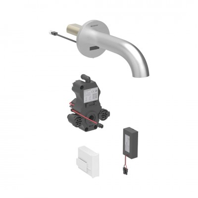 Geberit Piave bateria elektroniczna umywalkowa ścienna wylewka 22 cm do wody zmieszanej zasilanie bateryjne stal 116.283.SN.1