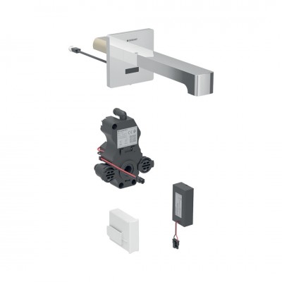Geberit Brenta bateria elektroniczna umywalkowa ścienna wylewka 17 cm z mieszaczem zasilanie bateryjne chrom 116.274.21.1